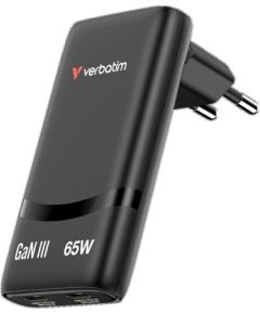 Verbatim Fold n Go Сетевой зарядное устройство USB-C / 65W / черный