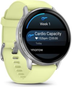 Garmin   Venu 4 - 45mm, Silver with Citron Silicone band sports watch