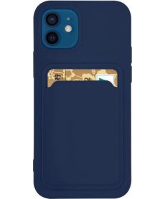 Hurtel -  Card Case Silicone Wallet Case with Card Slot Documents for Samsung Galaxy S21 Ultra 5G Navy Blue
