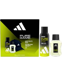 Adidas Pure Game Dárková sada EDT 50 ml, deospray 150 ml a kšiltovka 50ml