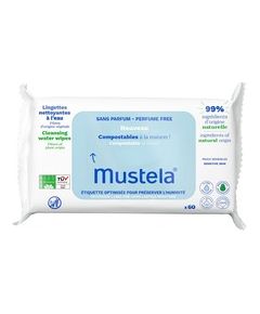 Mustela Compostable at Home Cleansing Water Wipes - Čisticí ubrousky bez parfemace 60.0ks Smaržas - NESAKĀRTOTS