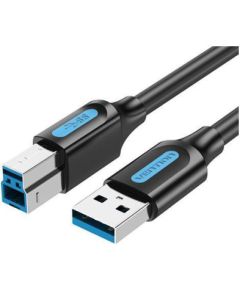 CABLE USB2.0 MALE TO MALE/1.5M BLACK COQBG VENTION Data USB kabeļi
