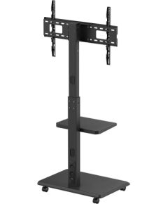 Ergo Office Stand / cart for TV Ergo-Office, max. load 50kg / 5kg shelf, max. VESA 600x400, built-in power strip, black, ER-304 B TV un monitoru stiprinājumi, kronšteini