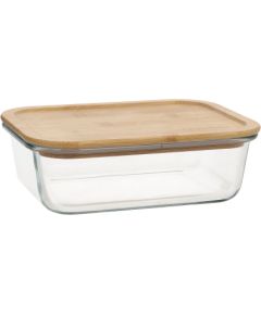 Bowl BOXY 19,7x14,7xH5,8cm 1000ml, glass, bamboo