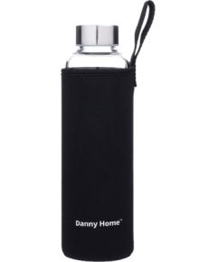 Drinking bottle GLASS H22,5cm 550ml glass, black case