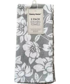 Kitchen towels AIMAI 2pcs 38,1xH63,5cm, grey flower