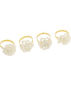 Napkin rings GLAMOR 4pcs, pearls