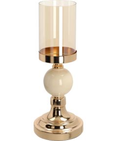 Candlestick LAUDRE D11xH35cm, white/gold