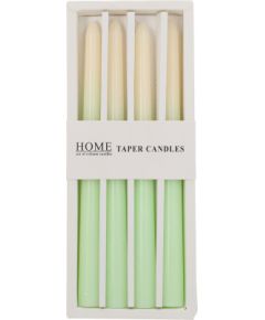 Antique candle CAROLA 4pcs 25cm green/white mother-of-pearl
