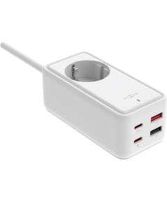 Fixed harging Strip power extension adapter with 2x USB-C and 2x USB, GaN III, 1.5m, PD 65W FIXCS65-1.5-WH