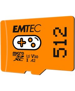 Emtec mSD 512GB UHSI U3 V30 A2 Gaming Orange Atmiņas kartes micro SD SDHC