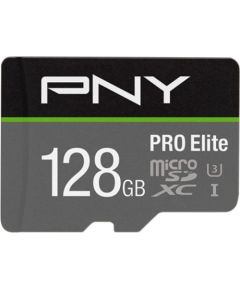 Pny Technologies CARD Micro XC Card 128GB PNY Pro Elite R100MB/s W90MB/s V30 Atmiņas kartes micro SD SDHC