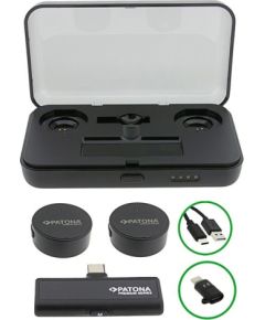 PATONA Premium Professional Lavalier Microphone Set PTS-I91S with charging case