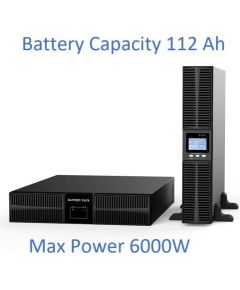 Profesionāls Apkures sist. tīras sinusoīdas UPS Invertors ar akum. 16x12V/7Ah | 6000W | LCD displejs