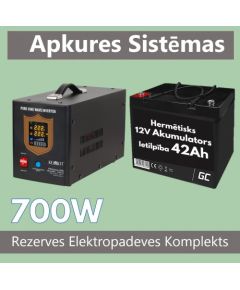 Rezerves Elektropadeves Komplekts Apkures Sistēmai 700W + 12V 42Ah akumulators