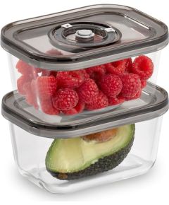Caso | Glass Vacuum Containers with Plastic Lid (2 pcs) | VacuBoxx Eco-Duo S | Transparent Vakuuma iepakotāji