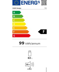 Caso | Barbecue Cooler | S-L | Energy efficiency class F | Free standing | Black