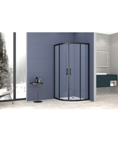Dušas stūris bez palitkņa Vento Tivoli 900x900x190 caursp. st. melnais profils R550 Dušas kabīnes