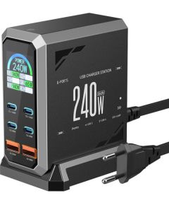 Blitzwolf BW-S31 2xUSB-A, 4xUSB-C, PD, 240W network charger. Telefonu lādētāji 220v