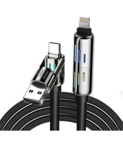 4-in-1 USB-C/USB-A to USB-C/Lightning cable Blitzwolf BW-HDC6 1.2m 240W RGB (black) Data USB kabeļi