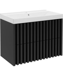 Шкафчик для ванной Tripoli с раковиной  80 cm, черный Izlietnes skapis