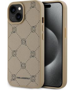 Karl Lagerfeld Apple  Karl Lagerfeld PU Karl Heads Pattern MagSafe Case for iPhone 15 Beige Neoriģinālie Maciņi