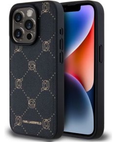 Karl Lagerfeld -  Karl Lagerfeld PU Karl Heads Pattern MagSafe Case for iPhone 15 Pro Black Neoriģinālie Maciņi