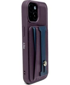 iLike Apple  iPhone 13 LEATHER POCKET STAND COVER Purple Neoriģinālie Maciņi
