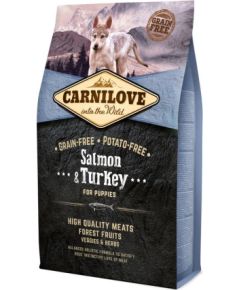 CARNILOVE Salmon&Turkey Puppies - dry puppy food - 4 kg Suņu barība