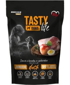 BIOFEED Tasty dog life junior kaczka 90% saszetka 500g Suņu barība