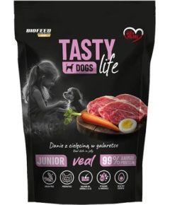 BIOFEED Tasty dog life junior cielęcina 90% saszetka 500g Suņu barība
