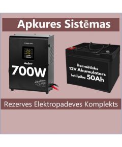 Rezerves Elektropadeves Komplekts Apkures Sistēmai UPS 700W + 12V 50Ah akumulators