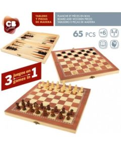 Настольная игра Шахматы, шашки и нарды (деревянные) CB49374 Galda spēles
