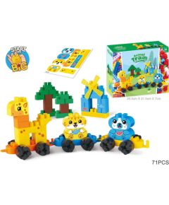 Leantoys Zestaw Dużych Klocków Kolejka Zwierząt