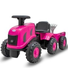 Baby Mix Jeździdełko traktor z przyczepą Benny różowy