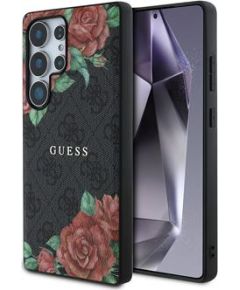 Guess PU Leather 4G Flowers Print Metal Classic Logo MagSafe Case Чехол для Samsung Galaxy S25 Ultra Чехлы - альтернативные