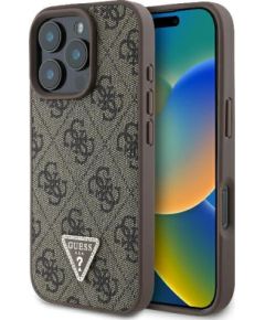 Guess Leather 4G Triangle Strass Защитный Чехол для Apple iPhone 16 Pro Max Чехлы - альтернативные