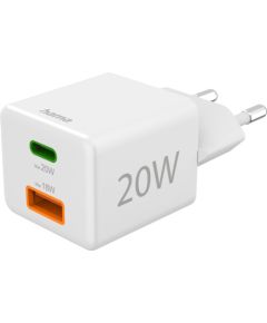 Hama   Charger USB-C+USB-A Charger 20W White