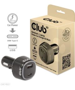 NB CHARGER CAR USB+USB-C/63W CAC-1922 CLUB3D