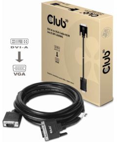 CABLE DVI-A TO VGA 3M/M/M CAC-1243 CLUB3D  Кабель HDMI