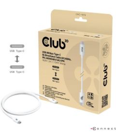 CABLE USB-C TO USB-C 1.2M/WHITE CAC-1572 CLUB3D Data USB kabeļi