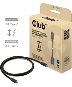 CABLE USB-C THUNDERBOLT 1M/M/M CAC-2501 CLUB3D Data USB kabeļi