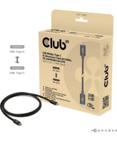 CABLE USB-C TO USB-C 1.2M/BLACK CAC-1570 CLUB3D Data USB kabeļi