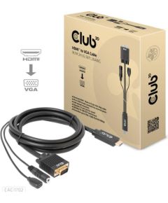 CABLE HDMI TO VGA 2M/M/M CAC-1712 CLUB3D  Кабель HDMI