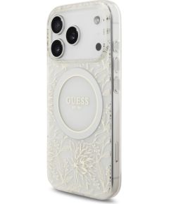 Guess IML Flowers Allover Strap MagSafe Case Aizsargapvalks priekš Apple iPhone 17 Pro Neoriģinālie Maciņi