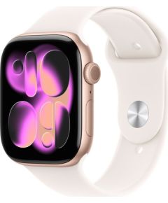 Apple Watch Series 11 GPS 46mm Rose Gold Aluminium Case with Light Blush Sport Band - M/L