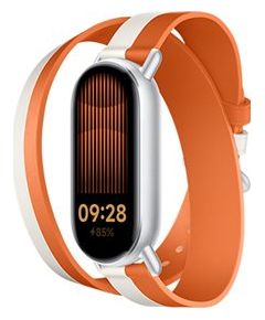 Xiaomi Dual-tone Leather Strap 140–180mm White and Orange Calf Leather, PU (inside) Smart pūlksteņu aksesuāri