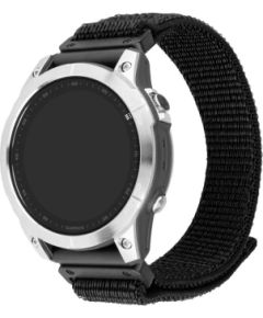 Fixed Sporty Strap for Garmin QuickFit 26mm 160-210 Black Nylon Smart pūlksteņu aksesuāri