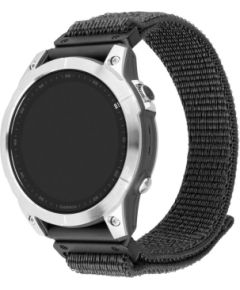 Fixed Sporty Strap for Garmin QuickFit 22mm 160-210 mm Dark gray Nylon Smart pūlksteņu aksesuāri