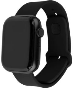 Fixed Sporty Strap Set for Apple Watch 42/44/45mm 170-235 mm Black Silicone Smart pūlksteņu aksesuāri